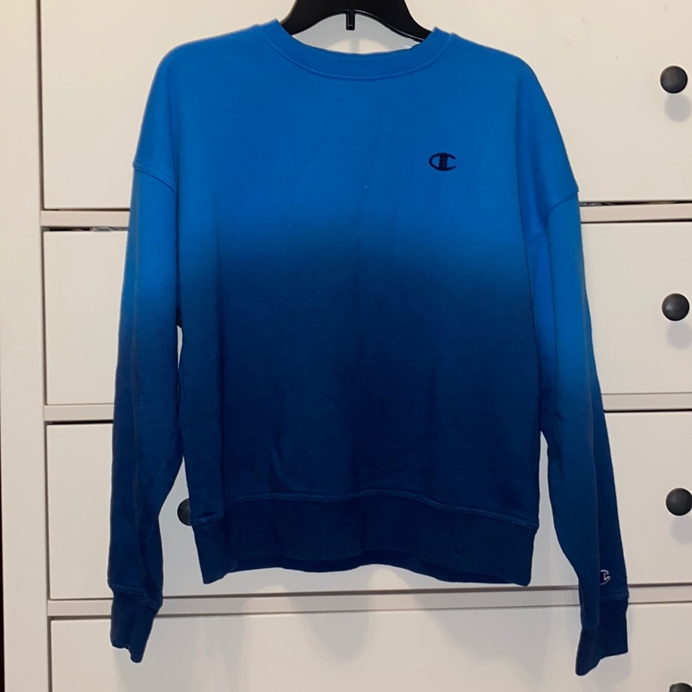 Blue ombré champion crew neck
